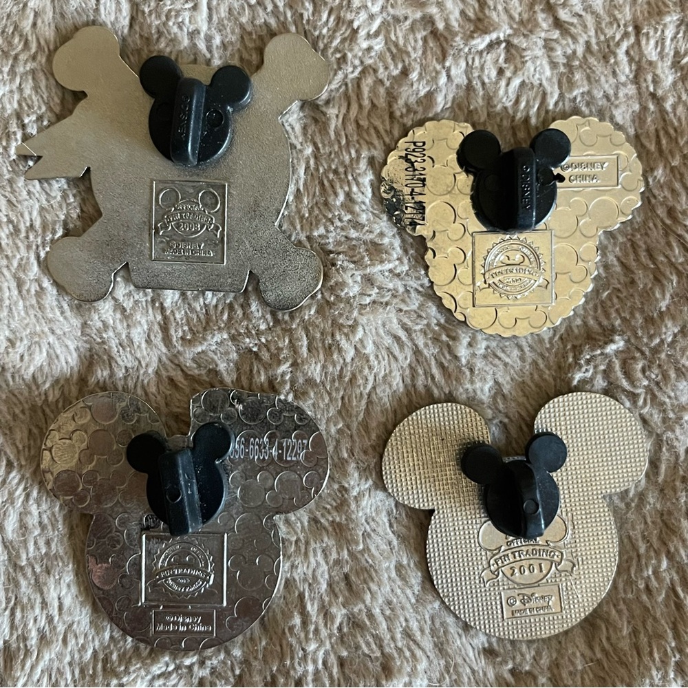 Mickey Ear Enamel Pin Set - Pirate, Pink Hearts, St. Patrick's & American Flag - Picture 2 of 2